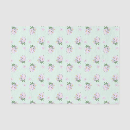 Papier Mousseline Fleurs de printemps crocus (Recto)