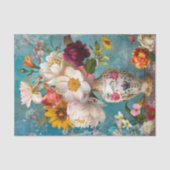 PAPIER MOUSSELINE FLEURS DE PRINTEMPS DANS LA DÉCOUPAGE VASE (Recto)