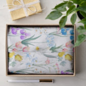 Papier Mousseline Fleurs de printemps mixtes, Botanique narcisses (Cadeau)