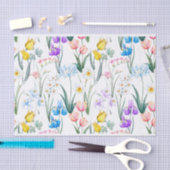 Papier Mousseline Fleurs de printemps mixtes, Botanique narcisses (Artisanat)