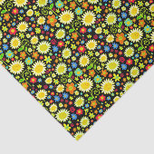 Papier Mousseline Fleurs de printemps - Noir (Détail)