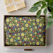 Papier Mousseline Fleurs de printemps - Noir (Cadeau)