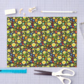 Papier Mousseline Fleurs de printemps - Noir (Artisanat)