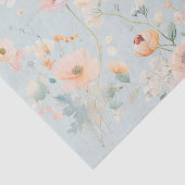 Papier Mousseline Fleurs de Printemps Pastel Vert Joyeux Pâques (Détail)