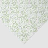 Papier Mousseline Fleurs de printemps tropicales vert pâle (Détail)