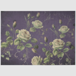 Papier Mousseline Fleurs de rose de découpage de verdure vintage