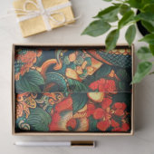 Papier Mousseline Fleurs de serpent vert (Cadeau)