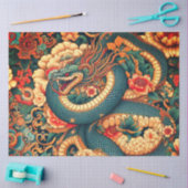 Papier Mousseline Fleurs de serpent vert (Artisanat)