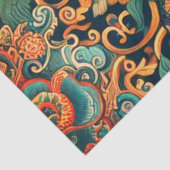 Papier Mousseline Fleurs de serpent vert (Détail)