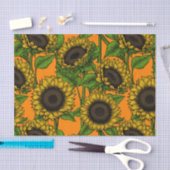 Papier Mousseline Fleurs de soleil (Artisanat)