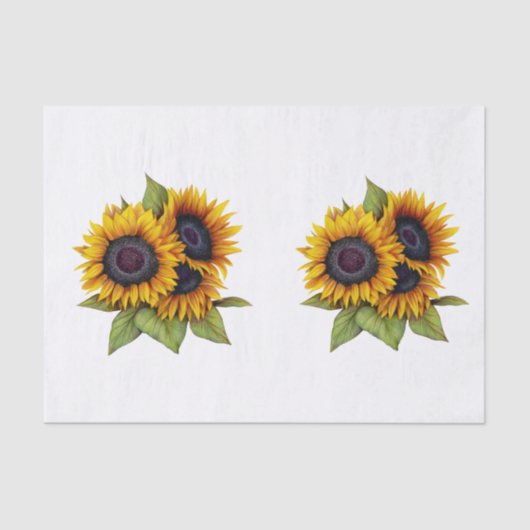 Papier Mousseline Fleurs de soleil (Recto)