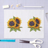 Papier Mousseline Fleurs de soleil (Artisanat)