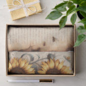 Papier Mousseline Fleurs de soleil avec abeilles et papillons (Cadeau)