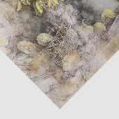 Papier Mousseline Fleurs de soleil | Découpage de grunge désorganisé (Détail)