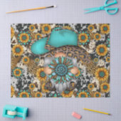 Papier Mousseline Fleurs de soleil du pays (Artisanat)