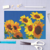 Papier Mousseline Fleurs de soleil en fleur papier tissu (Artisanat)