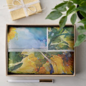 Papier Mousseline Fleurs de soleil fin été (Cadeau)