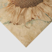 Papier Mousseline Fleurs de soleil géantes Jaune Vieux Découpage Vin (Détail)