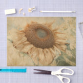 Papier Mousseline Fleurs de soleil géantes Jaune Vieux Découpage Vin (Artisanat)