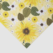 Papier Mousseline Fleurs de soleil Jaune Tropical Floral (Détail)