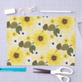 Papier Mousseline Fleurs de soleil Jaune Tropical Floral (Artisanat)