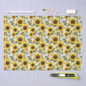 Papier Mousseline Fleurs de soleil jaunes (Artisanat)