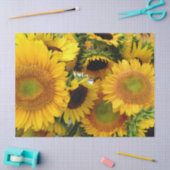 Papier Mousseline Fleurs de soleil jaunes Été Tissu papier Enveloppe (Artisanat)