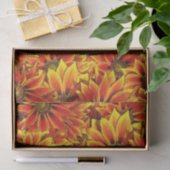 Papier Mousseline Fleurs de soleil orange (Cadeau)