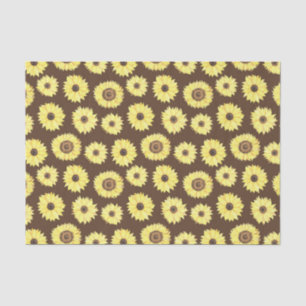 Papier Mousseline Fleurs de soleil sur Arrière - plan Brown