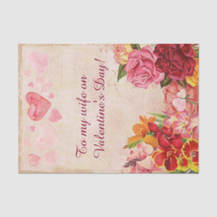 Papier Mousseline Fleurs de Steampunk victorienne Coeurs Saint-Valen