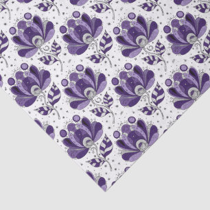Papier Mousseline Fleurs de style d'art abstrait en nuances de viole
