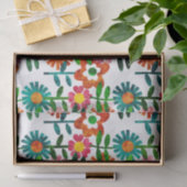 Papier Mousseline Fleurs de style des années 70 (Cadeau)