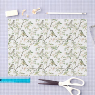 Papier Mousseline Fleurs de tulipe vertes blanches Shower de mariage