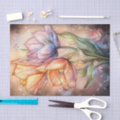 Papier Mousseline Fleurs de tulipes (Artisanat)