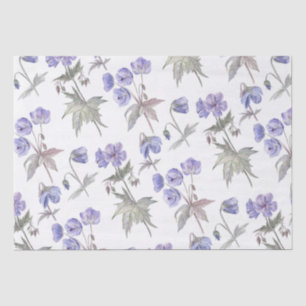 Papier Mousseline Fleurs de Violette Violette à l'aquarelle élégante