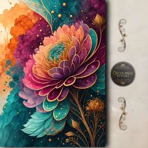 Papier Mousseline Fleurs découpées aux tons de joyaux radieux