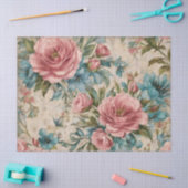 Papier Mousseline Fleurs Démodées (Artisanat)