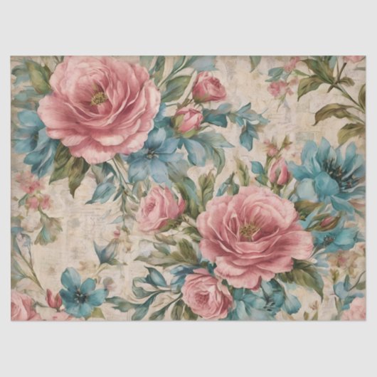 Papier Mousseline Fleurs Démodées (Recto)