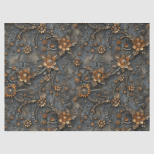Papier Mousseline Fleurs d'engrenages et de ressorts Steampunk pour 