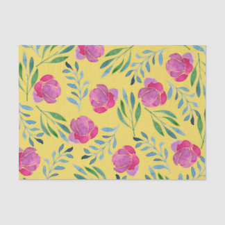 Papier Mousseline Fleurs (Design 15 Série Jaune/Orange)