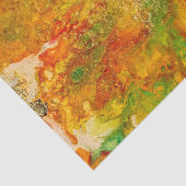 Papier Mousseline Fleurs d'été abstrait Orange or jaune (Détail)