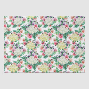 Papier Mousseline Fleurs d'été colorées motif