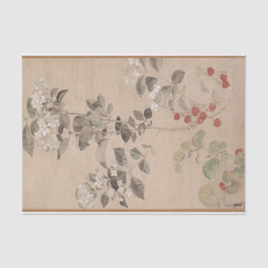 Papier Mousseline Fleurs d'été par Kitagawa Sosetsu (Recto)