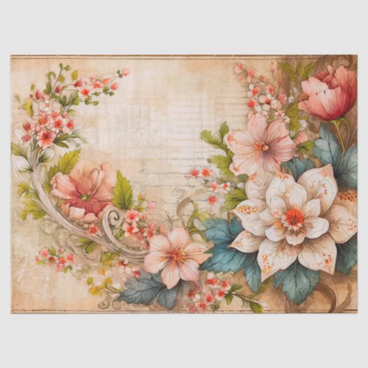Papier Mousseline Fleurs d'Hibiscus (Recto)