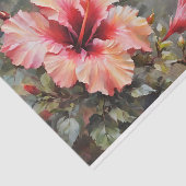 Papier Mousseline Fleurs d'Hibiscus et découpage de colibris (Détail)