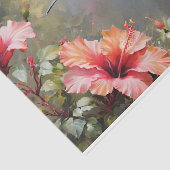 Papier Mousseline Fleurs d'Hibiscus et découpage de colibris (Détail)