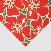 Papier Mousseline Fleurs d'hibiscus rouges Luau hawaïen tropical (Détail)