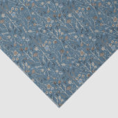Papier Mousseline Fleurs d'hiver bleu (Détail)