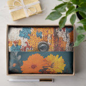 Papier Mousseline Fleurs d'Hiver Chat Gris Découpage (Cadeau)