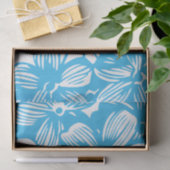 Papier Mousseline Fleurs d'Hydrangée bleu paradisiaque (Cadeau)